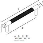 Puxador Zigrinato Il1580 Dourado Escovado 160 Mm Italy Line