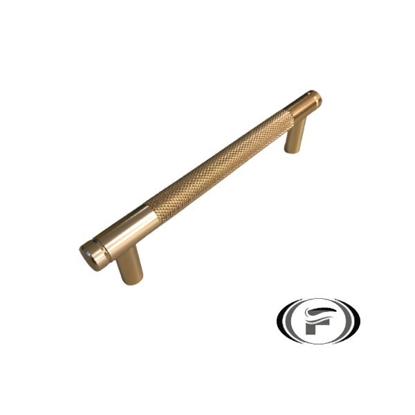 Puxador Zigrinato Il1580 Dourado Escovado 160 Mm Italy Line