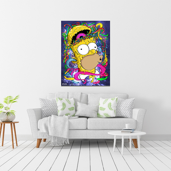 Quadrinho Decorativo Mdf Adesivo Personagem Homer Colorido