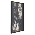 Quadro Decorativo com Vidro e Moldura de Madeira 100x70 Gold Eyes Pto