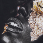 Quadro Decorativo com Vidro e Moldura de Madeira 100x70 Gold Women Pto