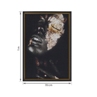 Quadro Decorativo com Vidro e Moldura de Madeira 100x70 Gold Women Pto