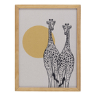 Quadro 30x40cm Giraffa Casal Bege