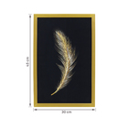 Quadro Decorativo com Vidro e Moldura de Madeira 30x45 Pena Preto