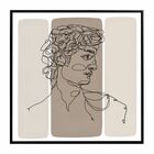 Quadro 3d Davi Bege E Preto 60x60cm