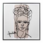 Quadro 3d Frida Bege E Preto 60x60cm