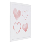 Quadro Decorativo com Vidro e Moldura de Madeira 40x40 Heart Rs