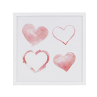 Quadro Decorativo com Vidro e Moldura de Madeira 40x40 Heart Rs
