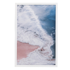 Quadro Decorativo com Vidro e Moldura de Madeira 40x60 Ondas Az