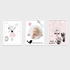 Quadro 40x90cm Infantil Lembrança Bebê Menina Moldura Preta S