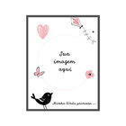 Quadro 40x90cm Infantil Lembrança Bebê Menina Moldura Preta S