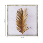 Quadro Decorativo com Vidro e Moldura de Madeira 50x50 Folha Drd