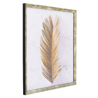 Quadro Decorativo com Vidro e Moldura de Madeira 50x50 Folha Drd