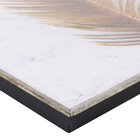 Quadro Decorativo com Vidro e Moldura de Madeira 50x50 Folha Drd