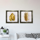 Quadro Decorativo com Vidro e Moldura de Madeira 50x50 Folha II Drd