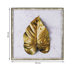 Quadro Decorativo com Vidro e Moldura de Madeira 50x50 Folha II Drd