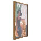 Quadro 50x70cm Mulher e Onça Bege