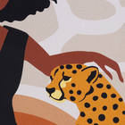 Quadro 50x70cm Mulher e Onça Bege