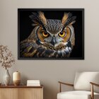 Quadro 60cm X 80cm Animal Coruja Tropical Artes Preto