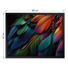 Quadro 60cm X 80cm Animal Penas Coloridas Arara Tropical Arte