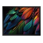 Quadro 60cm X 80cm Animal Penas Coloridas Arara Tropical Arte