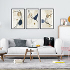Quadro 60x120cm Abstrato Minimalista Gold Zeres Moldura Preta