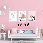 Quadro 60x120cm Infantil Lembrança Bebê Menina Moldura Preta