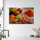 Quadro 60x90cm Gastronomia Temperos Cozinha Em Canvas