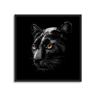 Quadro 70x70cm Pantera Negra Preto E Branco Moldura Preta Sem