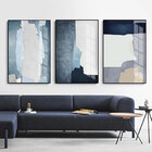 Quadro 75x150cm Abstrato Hundura Moldura Preta Com Vidro Deco