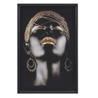 Quadro Decorativo com Vidro e Moldura de Madeira 75x50 Preto