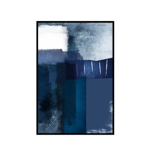 Quadro 75x50cm Abstrato Textura Eskuila Moldura Preta Com Vid