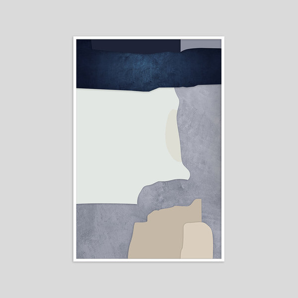 Quadro 75x50cm Abstrato Textura Malko Moldura Flutuante Filete Branca Leroy Merlin
