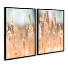 Quadro 90x120cm Decorativo Grama Pampas Rose Moldura Preta Se