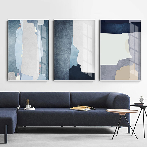 Quadro 90x180cm Abstrato Hundura Moldura Branca Com Vidro Decorativo Leroy Merlin