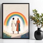 Quadro  Lgbt - Amor Entre Mulheres 24x18cm - Com Vidro Moldur
