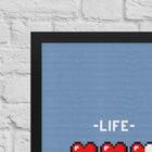 Quadro A3 8-bit Life - Azul - 30 X 42 Cm - Não Risca