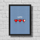 Quadro A3 8-bit Life - Azul - 30 X 42 Cm - Não Risca