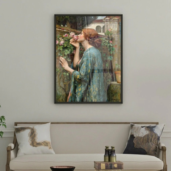 Quadro A Alma Da Rosa John Waterhouse 45x34cm - Com Vidro Mol