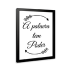 Quadro A Palavra Tem Poder 24x18cm - Com Vidro Moldura Branca