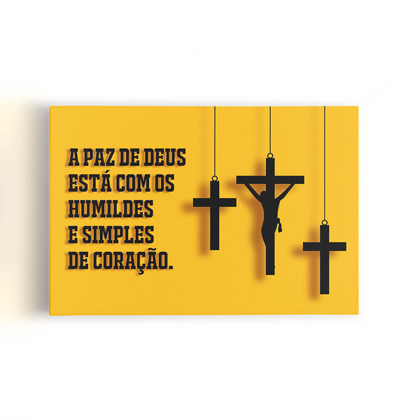 Quadro A Paz De Deus Jesus Cristo Cruz Canvas 100x70cm