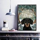 Quadro A Vida É Melhor Com Cães 33x24cm Moldura:madeira Preta