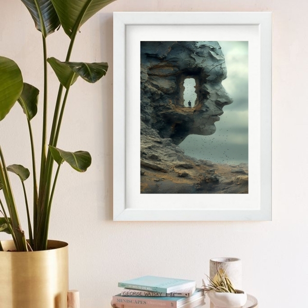 Quadro Abra Sua Mente 60x48cm Moldura Branca