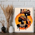 Quadro Abstrato Africanas 45x34cm Moldura Preta