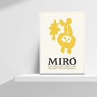 Quadro Abstrato Amarelo Poster miró 24x18cm Moldura:madeira B