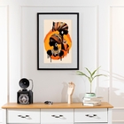 Quadro Abstrato Arte Africana - 60x48cm Moldura Branca