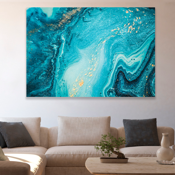 Quadro Abstrato Azul -- Br Artes Modelo: Ag7 Grande 118x78 | Leroy