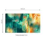 Quadro Abstrato Azul E Amarelo 55x100cm