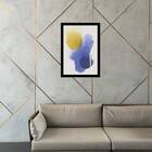 Quadro Abstrato Azul E Amarelo I 45x34cm - Com Vidro Moldura: