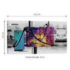 Quadro Abstrato Azul E Lilás 55x100cm